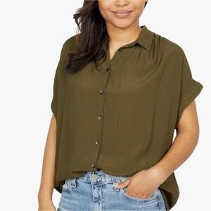Madewell Central Drapey Shirt Kale Size XXL NEW
